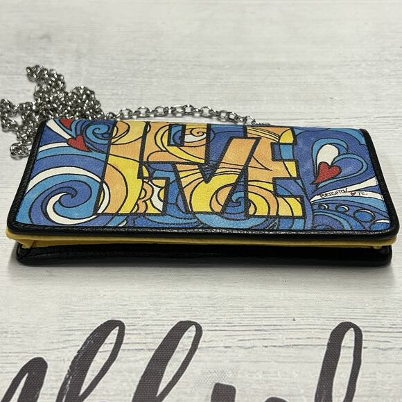 Brighton LOVE GROOVE Crossbody Wallet Bag Multicolor Leather Slim Purse - Picture 5 of 12